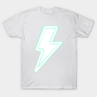 Lightning bolt blue neon sign T-Shirt